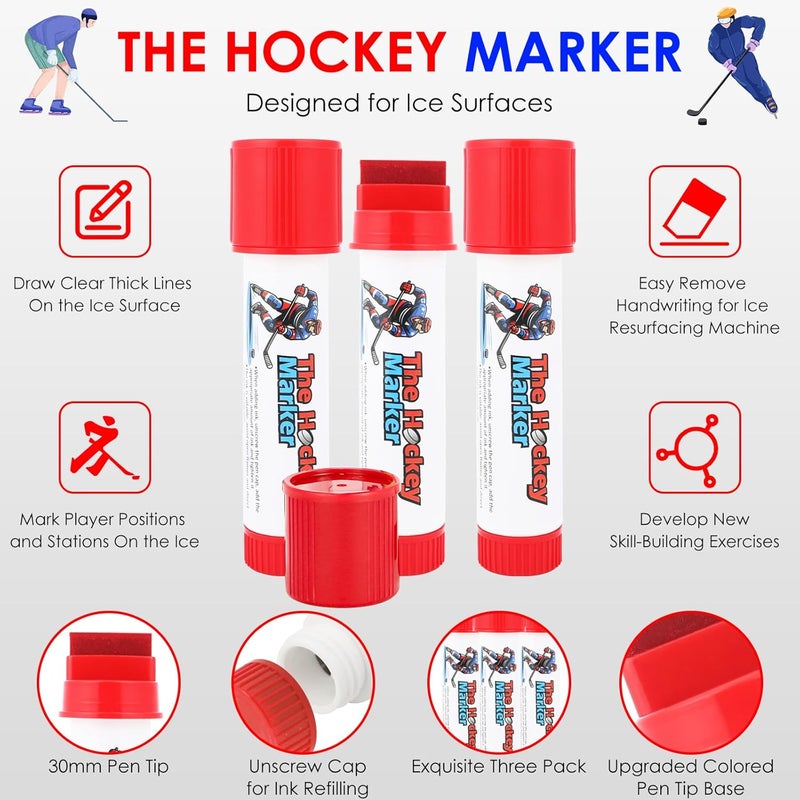 BiKontrun The Hockey Marker, Hockey Pucks Marking in Ice Hockey Training, Ice Hockey Accessories for Hockey Coach, Waterproof Oily Ice Markers for Hockey Rink, Good Helper for Ice Hockey Practice - Image 2